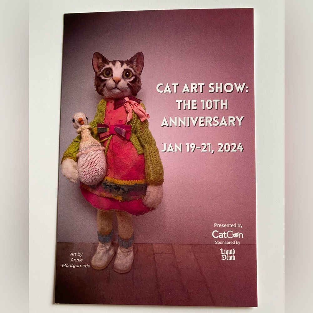Cat art show 10 year anniversary commemorative show card cats pets pet